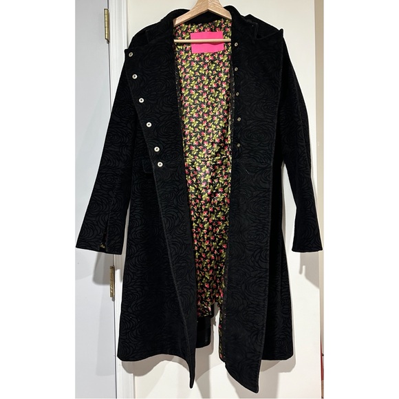 Vintage Y2K Betsey Johnson Double Breasted Black Wool Blend Coat - Picture 3 of 14